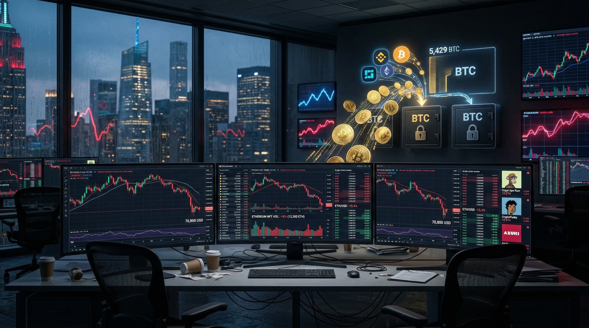 5,429 BTC Outflows Pressure NFT Volumes and Web3 Sentiment