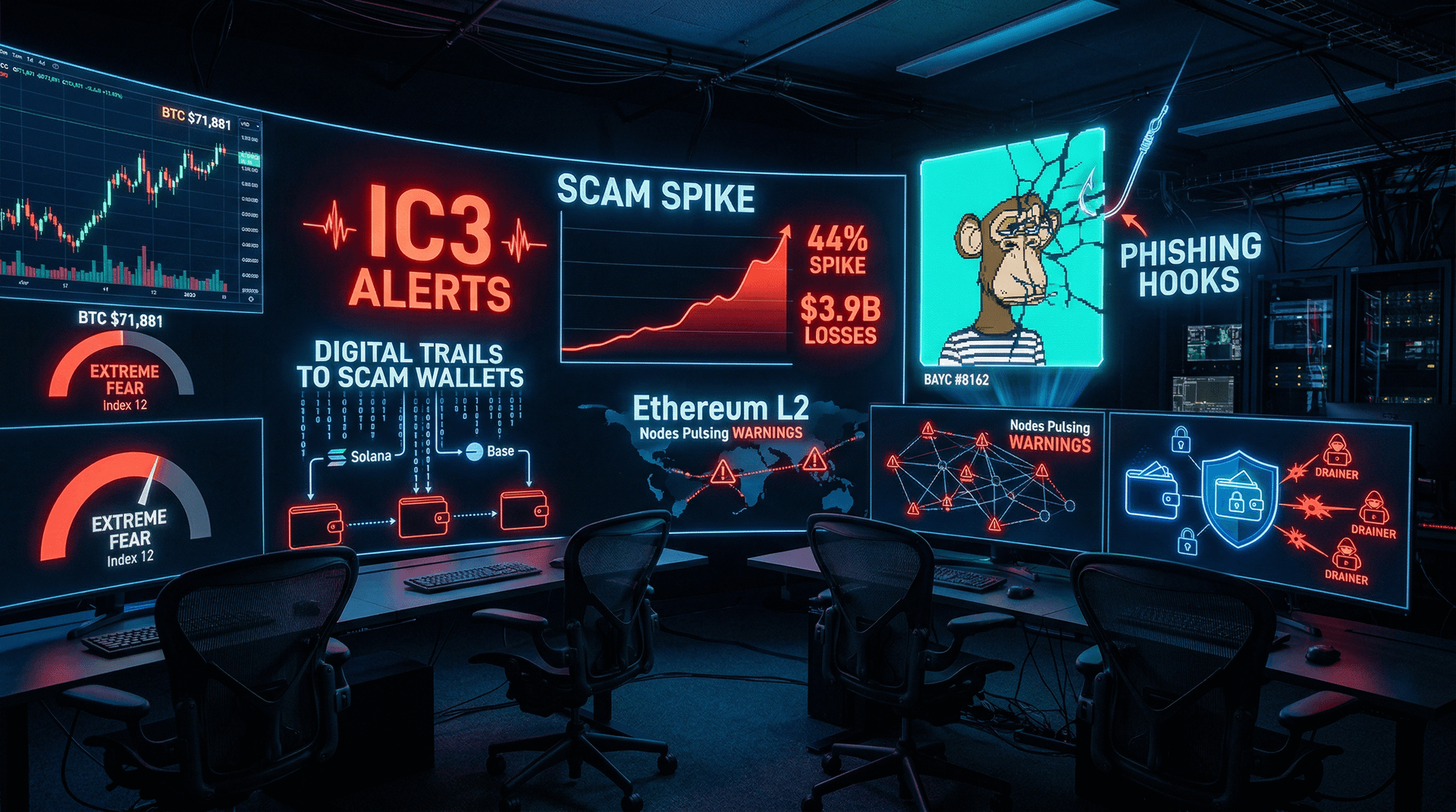IC3 Cryptocurrency Scams Surge 44% to 89K, $3.9B Losses