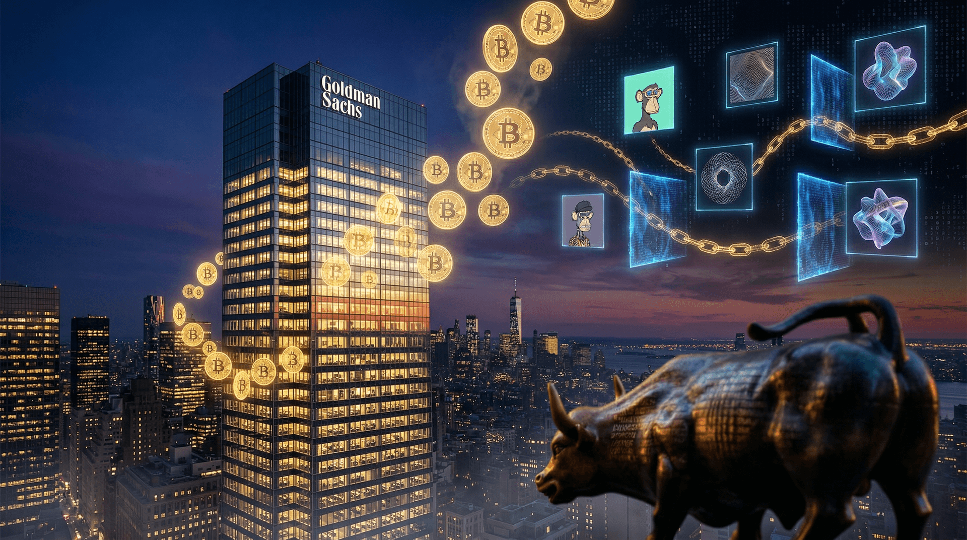 Goldman Sachs Bitcoin ETF Filing Boosts NFT Optimism as BTC Dips to $73K