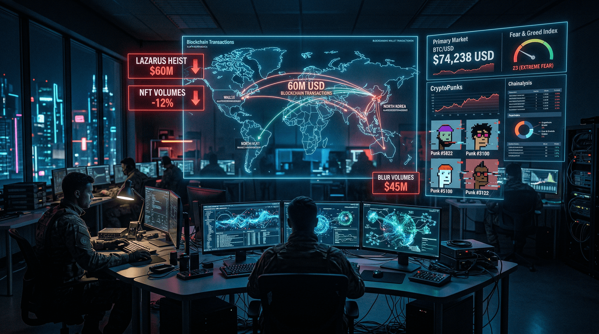 North Korea Crypto Heist Steals $60M, NFTs Drop 12%