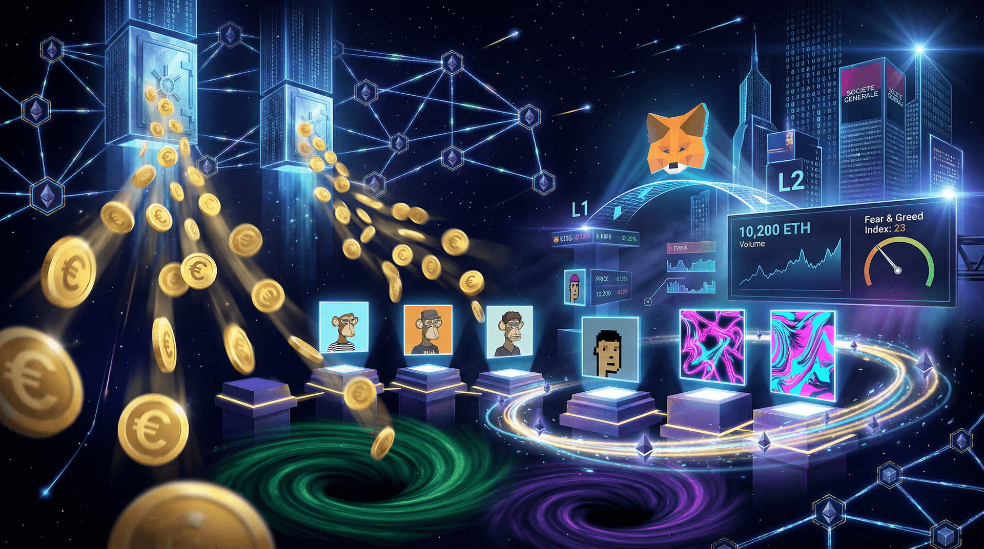 Societe Generale Consensys Stablecoin Drives 10,200 ETH NFT Volume