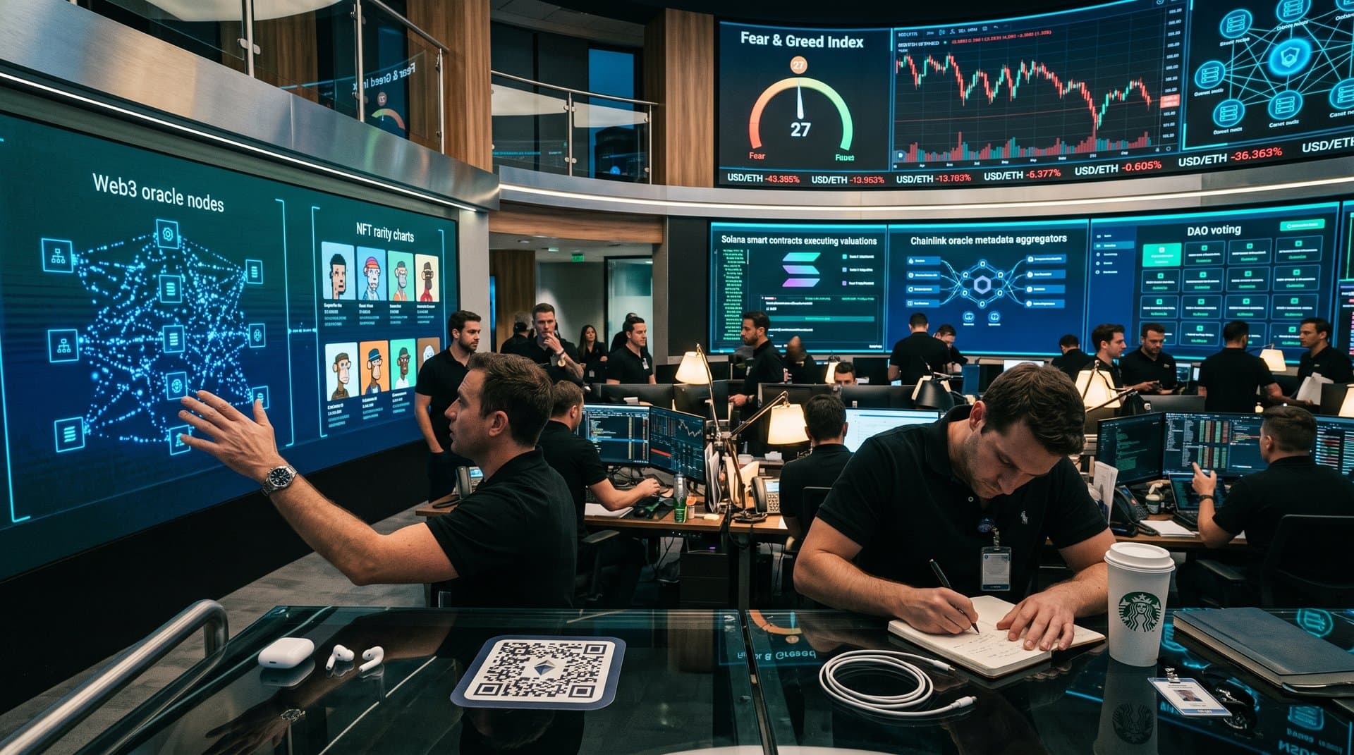 Web3 oracle nodes securing NFT rarity charts and DAO votes on blockchain amid Fear & Greed 27